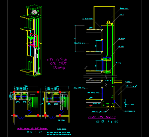 Bản vẽ cad kết cấu chi tiết thang máy