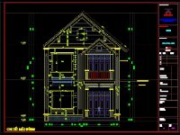 Bản vẽ CAD Nhà phố 2 tầng Biệt thự 7.8x11m ( kiến trúc + kết cấu)