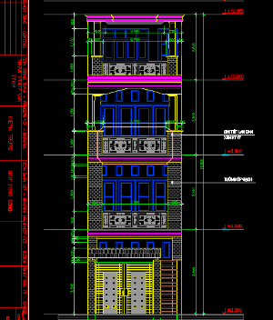 Bản vẽ cad thiết kế nhà phố kích thước 4 x 13.5m (full kiến trúc)