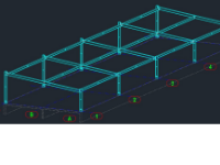 Bản vẽ file CAD Kết cấu khung thép đơn giản nhà để xe công nhân (KCN) (vẽ bằng phần mềm Tekla structure)