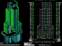 Bản vẽ Kiến trúc Khách sạn 1 hầm 22 tầng , 1 tầng kỹ thuật 49.2x24.8m