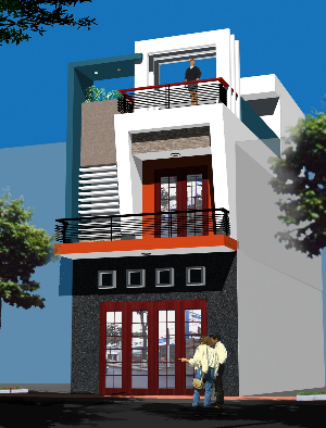 Bản vẽ nhà phố 2 tầng 5x19m bao gồm: kiến trúc,kết cấu ,Phần điện nước​