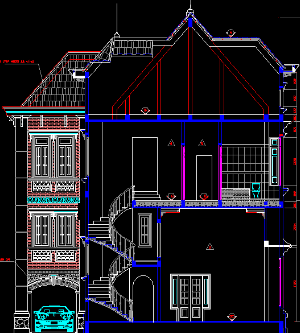 Bản vẽ thiết kế Biệt thự kiểu pháp 3 tầng kích thước 13x15m (kiến trúc, kết cấu, điện nước)