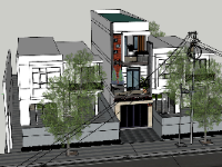 Bản vẽ thiết kế nhà phố 3 tầng mái bằng 4.3x18m