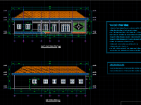 CAD Kiến trúc TRẠM Y TẾ Phường kích thước 17.4x24m