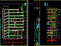 CAD kiến trúc trụ sở văn phòng nhà làm việc 1 hầm + 1 trệt + 1 lửng + 6 tầng lầu + 1 sân thượng