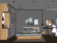 Dựng mẫu sketchup nội thất phòng ngủ đơn giản