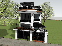 nhà phố 3 tầng file sketchup,file sketchup nhà phố 3 tầng,model su nhà phố 3 tầng,model sketchup nhà phố 3 tầng