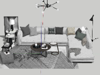 Dựng phối cảnh mẫu sketchup sofa hiện đại