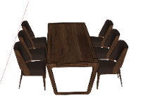 File 3d dựng bộ bàn ghế phòng ăn gia đình gỗ đồng gia