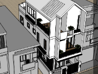 File 3d nhà phố 3 tầng 5.7x15.8m model sketchup