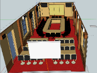 File 3d phối cảnh nội thất phòng họp model sketchup