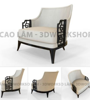 File 3dmax Ghế sofa Elan Lounge Chair phong cách á đông.