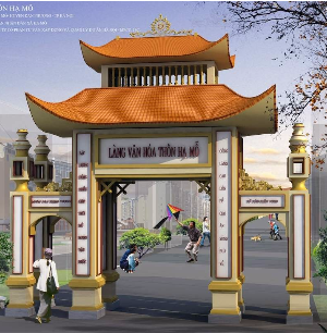 Bản vẽ cổng làng,cổng làng đẹp,cổng làng mới,cổng làng Hạ Mỗ