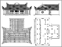 File autocad bản vẽ thiết kế nhà thờ họ 5 gian có hậu cung 12x12m