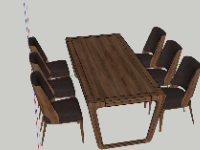 sketchup bàn ghế,model bàn ghế,sketchup bàn ăn,bàn ghế ăn đồng gia
