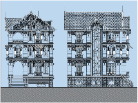 File Bản vẽ thiết kế biệt thự mái thái 4 tầng kiến trúc tân cổ điển 9.2x12.3m