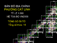 File Cad Bản đồ địa chính phường Cát Linh, quận Đống Đa, tỷ lệ 1:200 chuẩn theo Hệ tọa độ VN2000