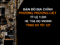 File Cad Bản đồ địa chính phường Phương Liệt, quận Thanh Xuân, tỷ lệ 1:200 - theo Hệ tọa độ VN2000