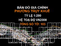 File Cad Bản đồ địa chính phường Thuỵ Khuê, quận Tây Hồ, tỷ lệ 1:200 - Hệ tọa độ VN2000