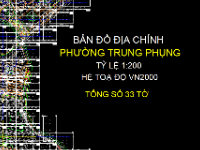 File Cad Bản đồ địa chính phường Trung Tự, quận Đống Đa, tỷ lệ 1:200 - Hệ tọa độ VN2000