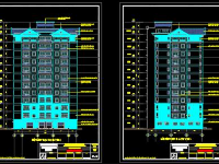 File CAD hồ sơ kiến trúc+kết cấu toà nhà A1,A2 Kim Giang 12 tầng