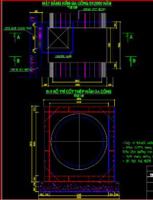 File cad Kết cấu mẫu định hình hầm ga đường kính 400 - 2000mm của Sở Giao thông Công Chánh TP.HCM
