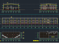 File Cad Kết cấu nhà xưởng thép 2 tầng kích thước 43.5x135.5m