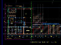  File Cad thiết kế kiến trúc, kết cấu trụ sở làm việc 4 tầng 16x18.5m