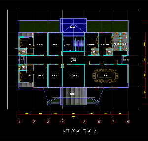 File Cad thiết kế sơ bộ Mặt bằng Nhà điều hành 2 tầng văn phòng công nghiệp