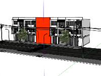 File nhà phố liền kề thiết kế trên sketchup