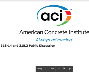 File pdf ACI 318M-11) and Commentary (2011 ) ACI 318M.14 draft (2014)