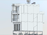 File Revit kiến trúc mẫu nhà phố 3 tầng 4x15.5m