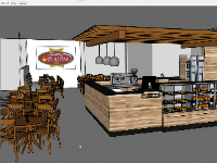 File sketchup dựng 3d nội thất Quán coffee
