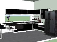 File sketchup nội thất phòng bếp đẹp mới