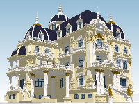 File Sketchup phối cảnh biệt thự cổ điển, lâu đài pháp