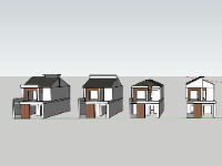 File sketchup thiết kế các phương án nhà phố 2 tầng 7.5x18m