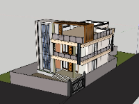 nhà phố 3 tầng,nhà 3 tầng hiện đại,su nhà phố,sketchup nhà phố
