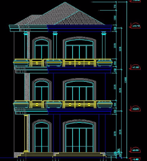 File thiết kế mẫu nhà 3 tầng dt 6,7 x 14,5m