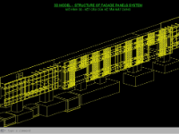 Full bản CAD hệ kết cấu thép mặt dựng xung quanh,nhà ga đường sắt Nhổn-Kim Mã