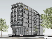 Hotel 6 tầng dựng file sketchup