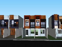 Lô nhà phố 2 tầng model sketchup 2020