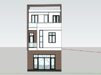 Miễn phí mẫu sketchup nhà phố 3 tầng 6x14.3m