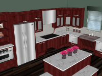 Model dựng nội thất phòng bếp