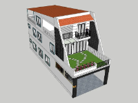 nhà phố,nhà phố 3 tầng,model sketchup nhà phố