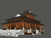 Model sketchp thiết kế chùa tuyệt đẹp