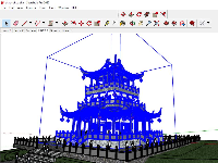 Model Sketchup 2020 thiết kế Tháp chùa công trình Bình Phước