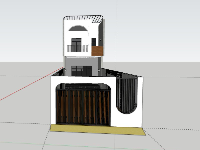 Model sketchup nhà phố 2 tầng 5.4x22.6m
