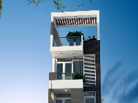 Model sketchup nhà phố 4 tầng hiện đại 4.2x20.5m