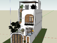 Model sketchup nhà phố 5x18.5m